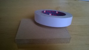 wood block and double-sided tape