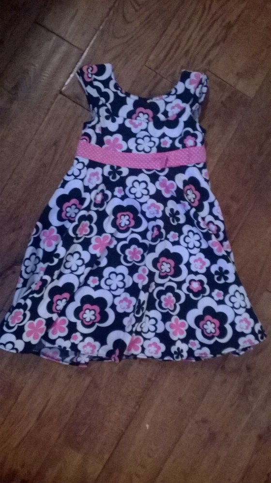 funky black white pink dress