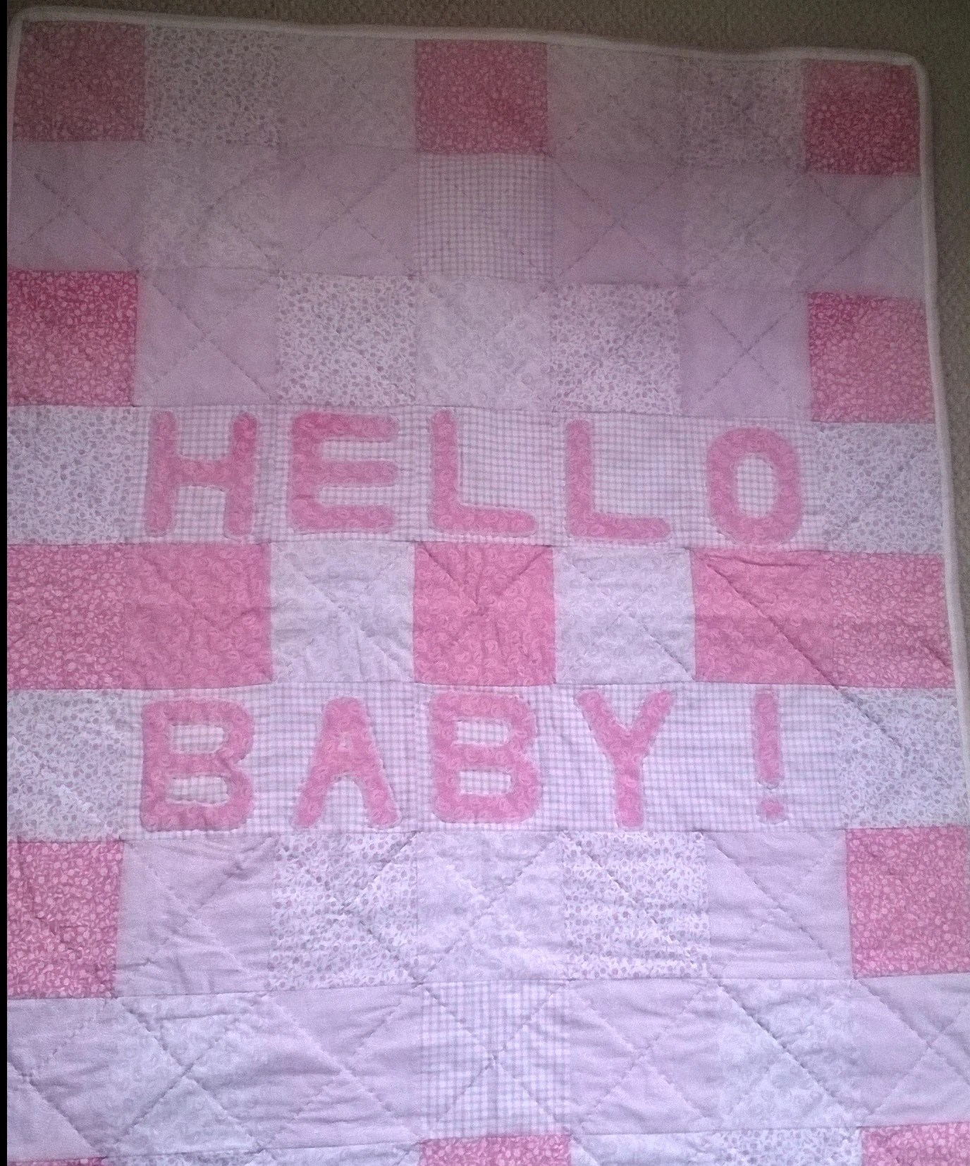 'Hello Baby' quilt by Amanda Jane Textiles