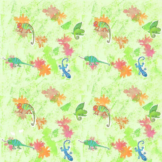 Cheerful Chameleons by Amanda Jane Textiles