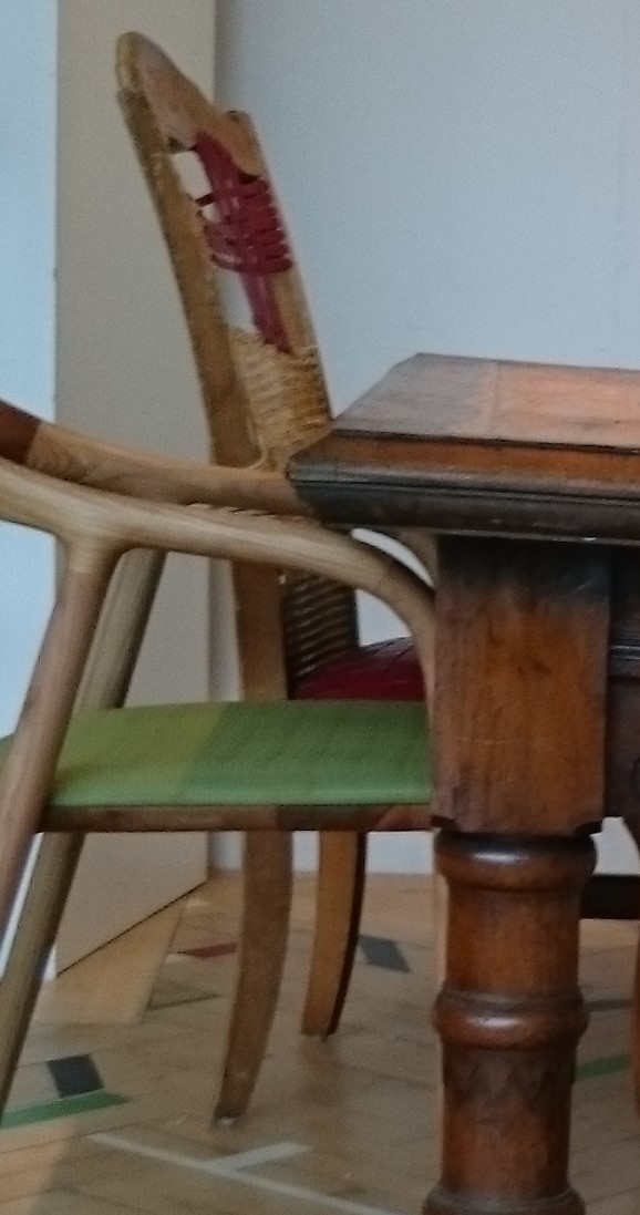 Chairs and the table at The Smeltery, mima