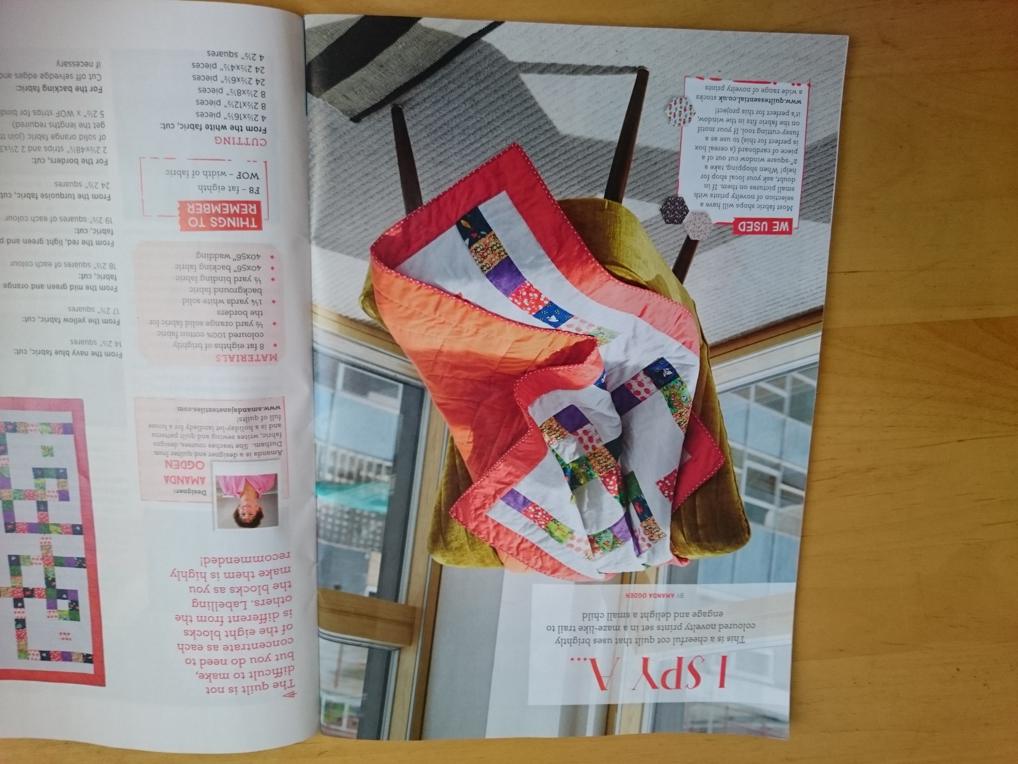 'I Spy A...' cot quilt pattern in Quilt Now, Issue 41