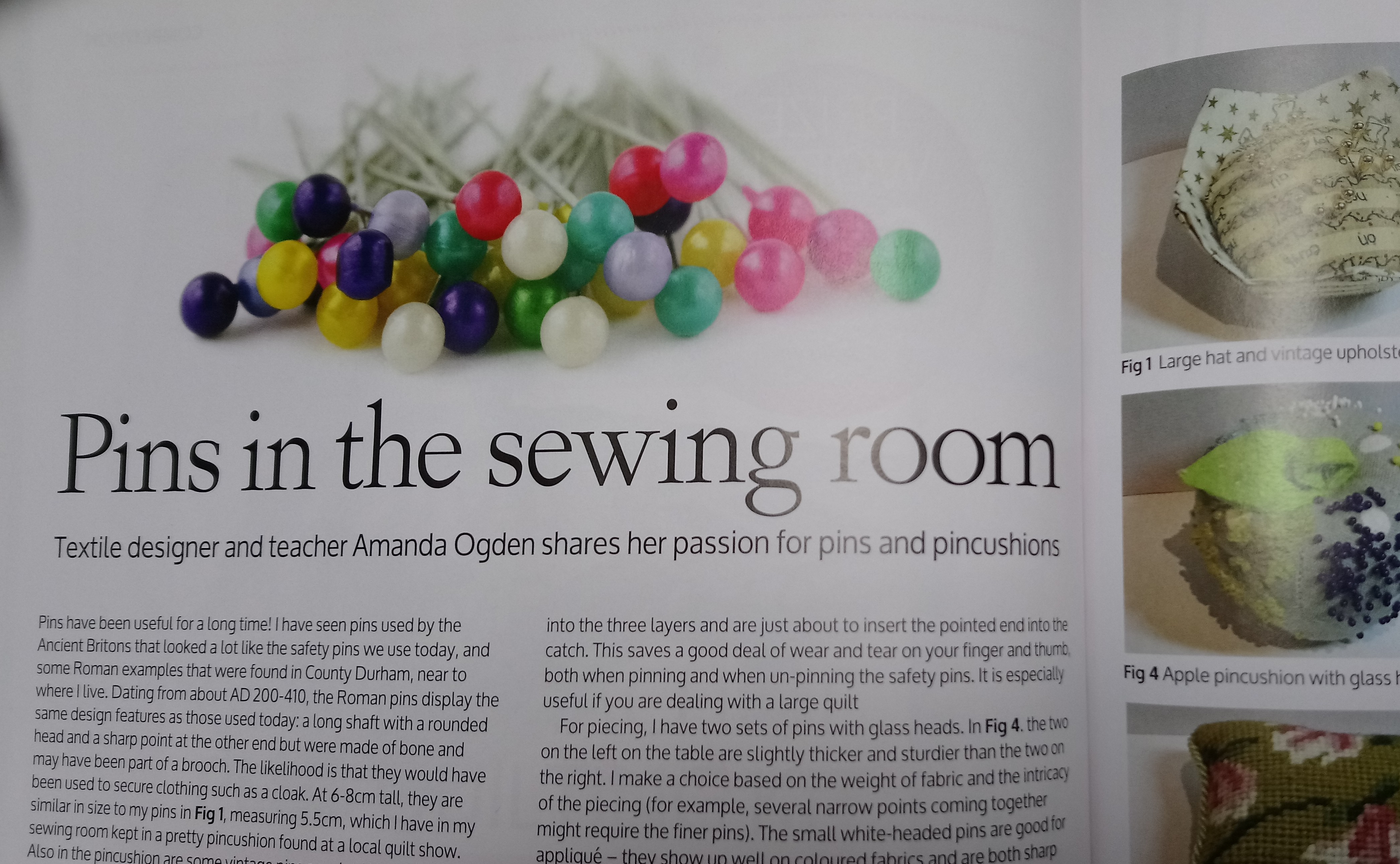 Pins in the Sewing Room article
