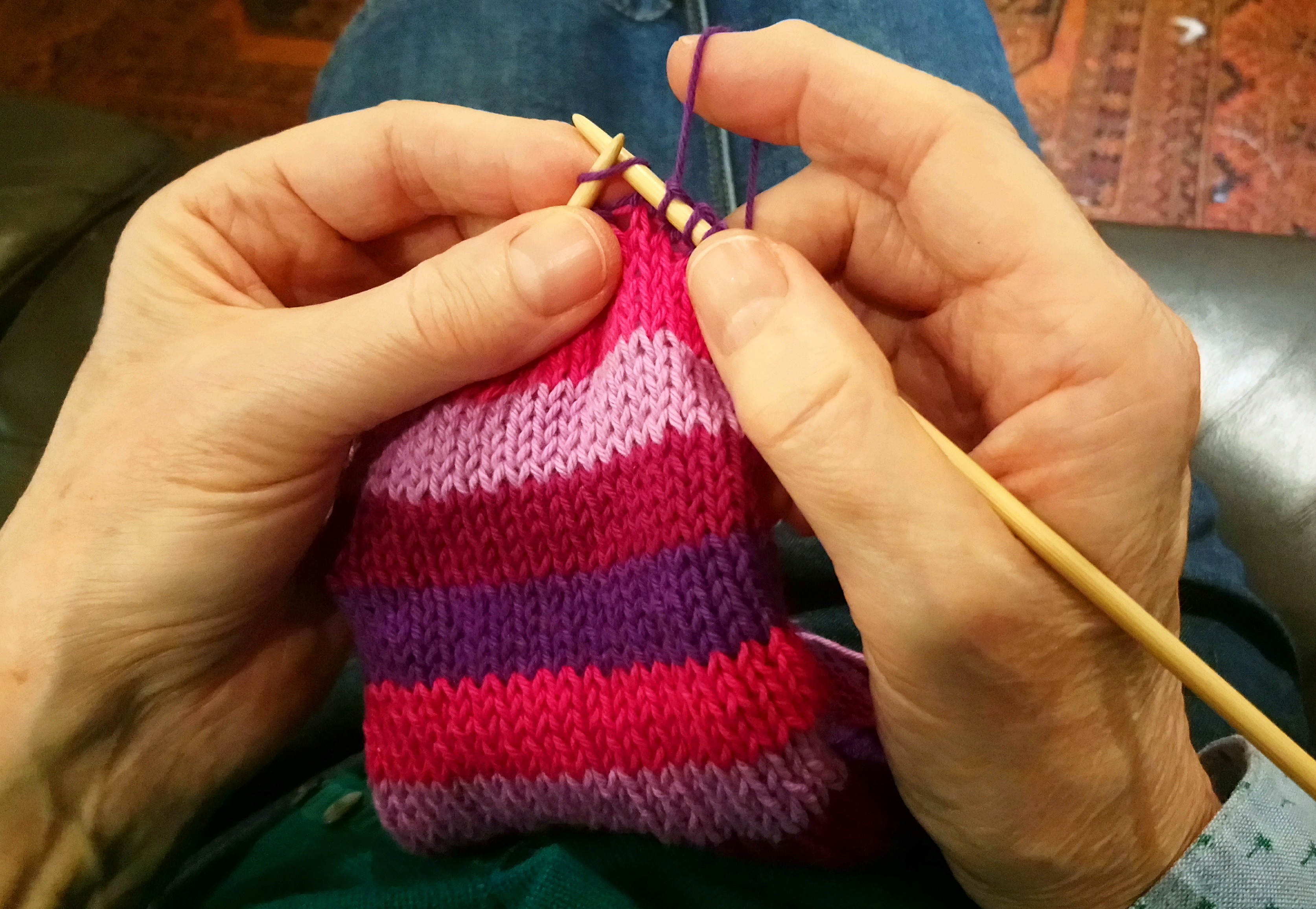 Knitting in progress