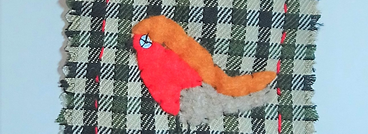 Robin textile decoration by Amanda Jane Textiles