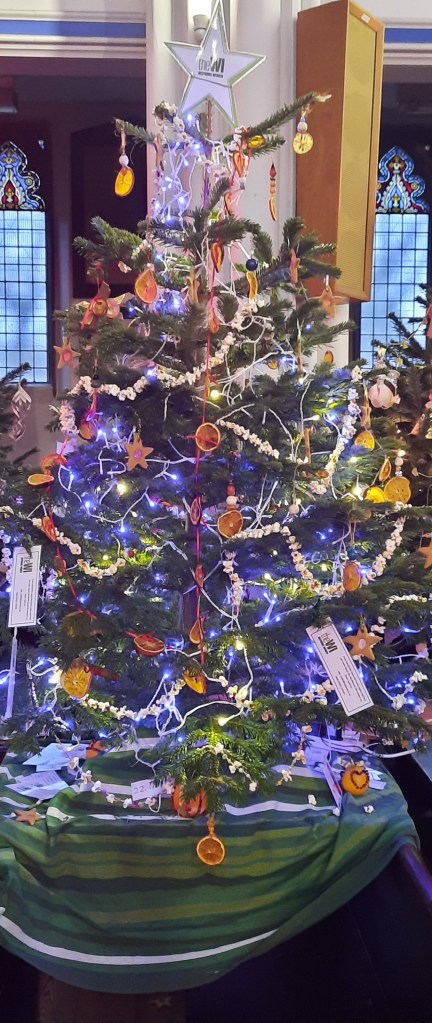Popcorn, orange slices and cinnamon on the WI tree at the Christmas Tree Festival at St George's Ramsgate