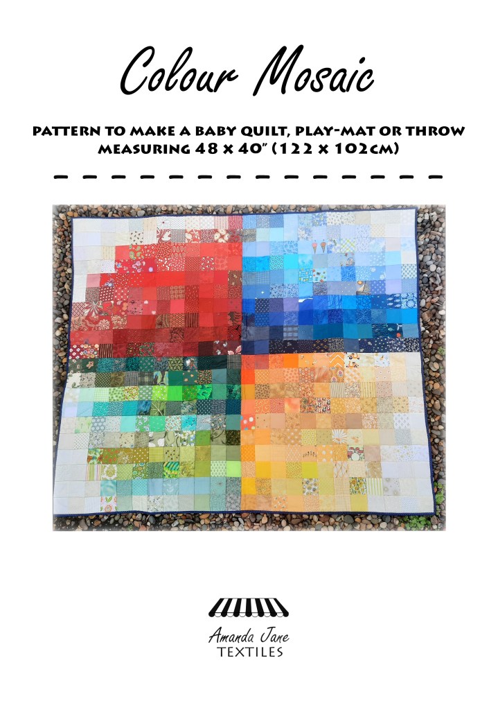 Colour-Mosaic-throw pattern by Amanda Jane Textiles
