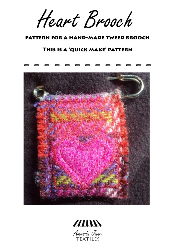 Heart-Brooch-sewing pattern by Amanda Jane Textiles