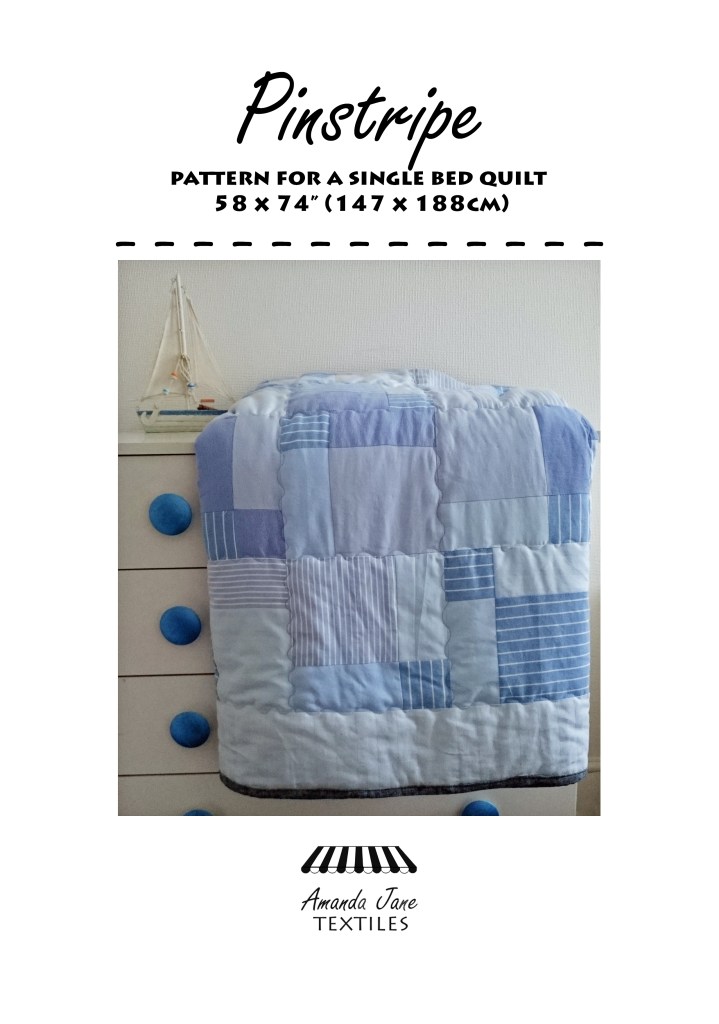 Pinstripe quilt pattern by Amanda Jane Textiles