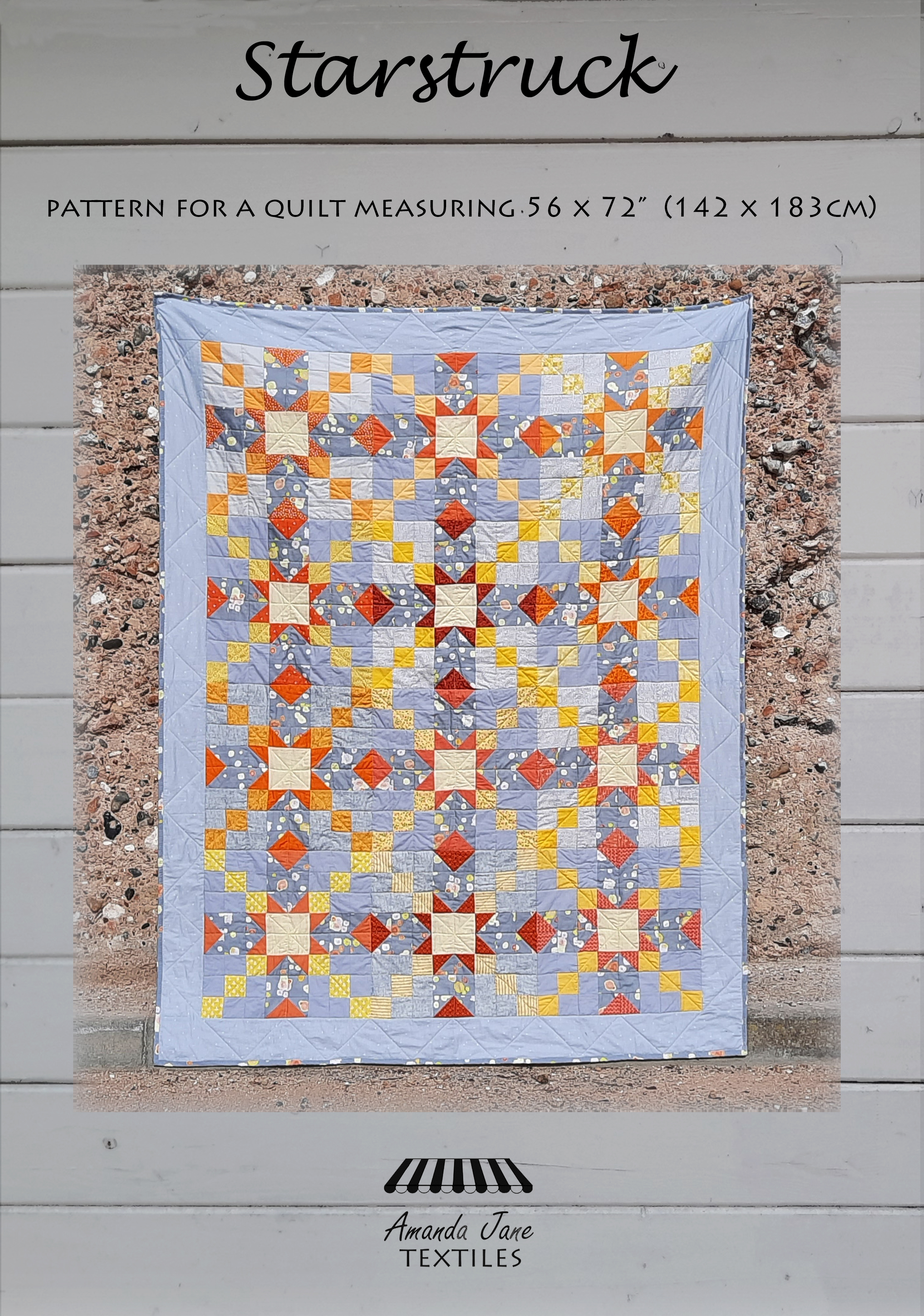 The pattern cover for the new 'Starstruck' pattern from Amanda Jane Textiles
