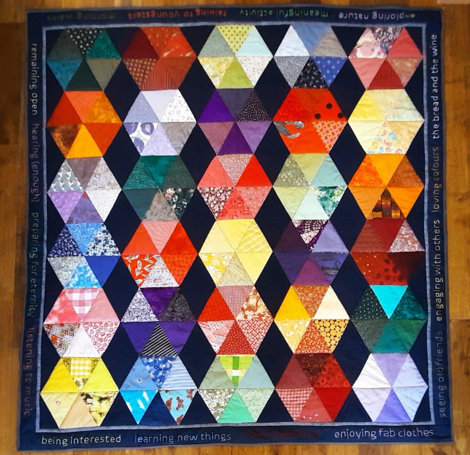 'Threaded friendship' quilt by Felicity Higginson, Alison Moore and Amanda Ogden