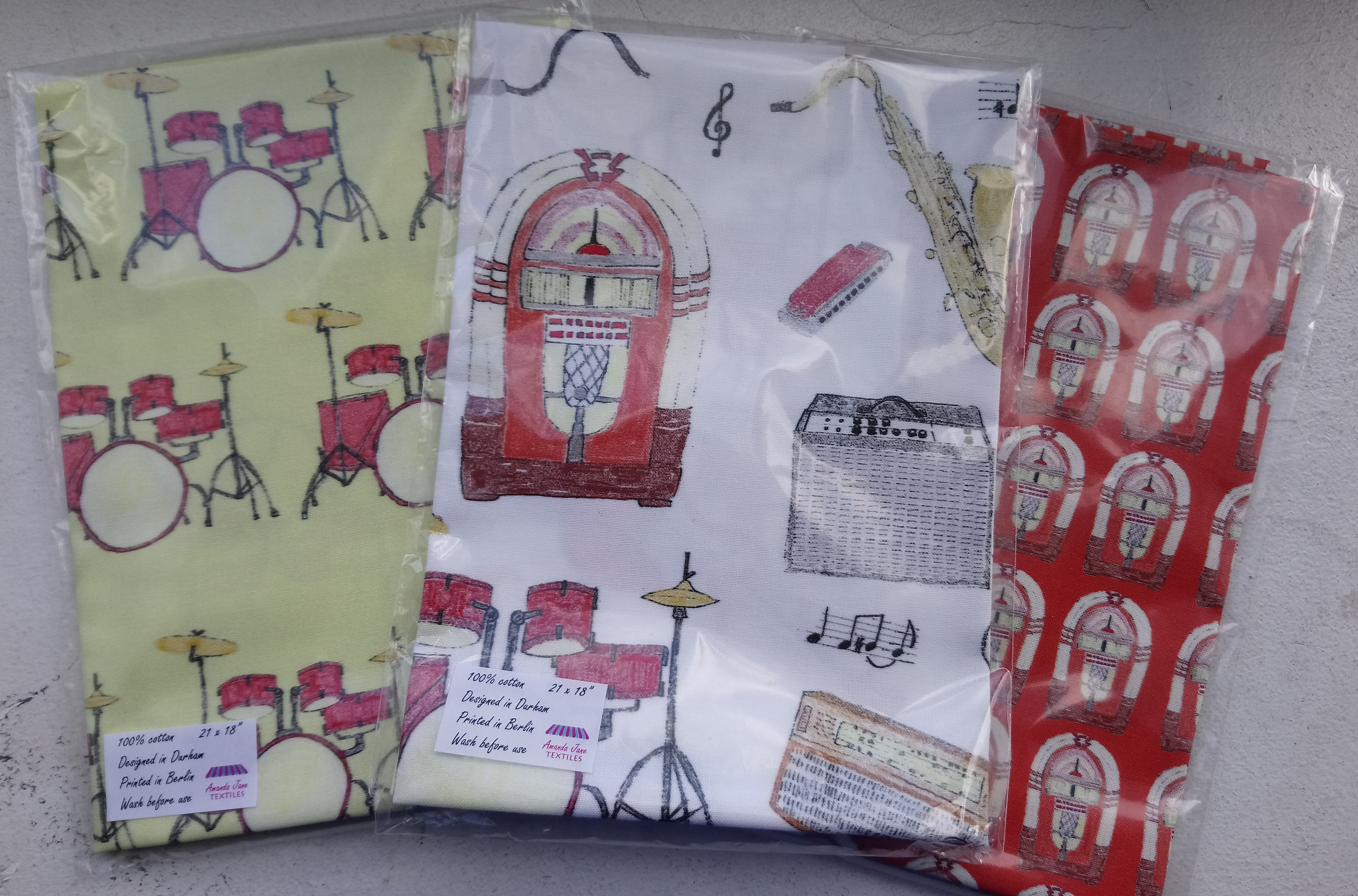 Fat quarters of fabric by Amanda Jane Textiles