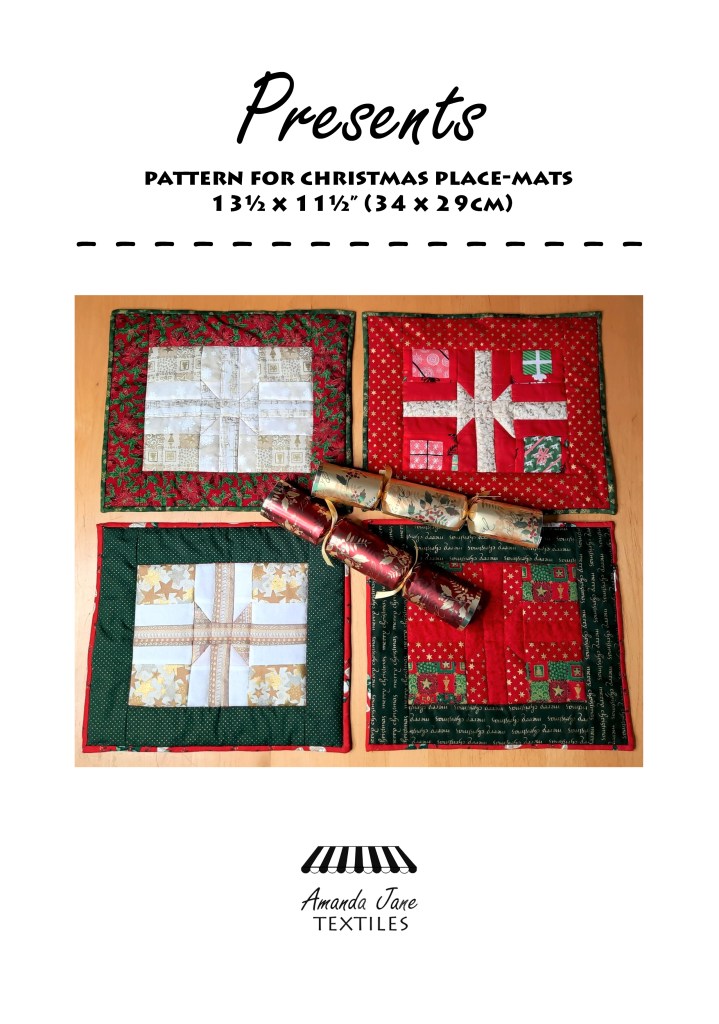 Presents quilted Christmas table mates pattern by Amanda Jane Textiles
