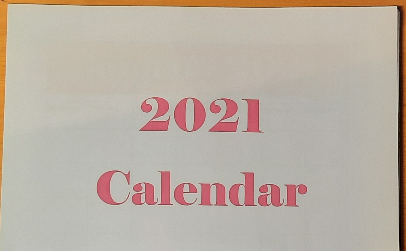 the cover of a free 2021 calendar from Amanda Jane Textiles