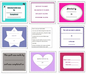 Quilt-Labels, designed by Amanda Jane Textiles, on Spoonflower