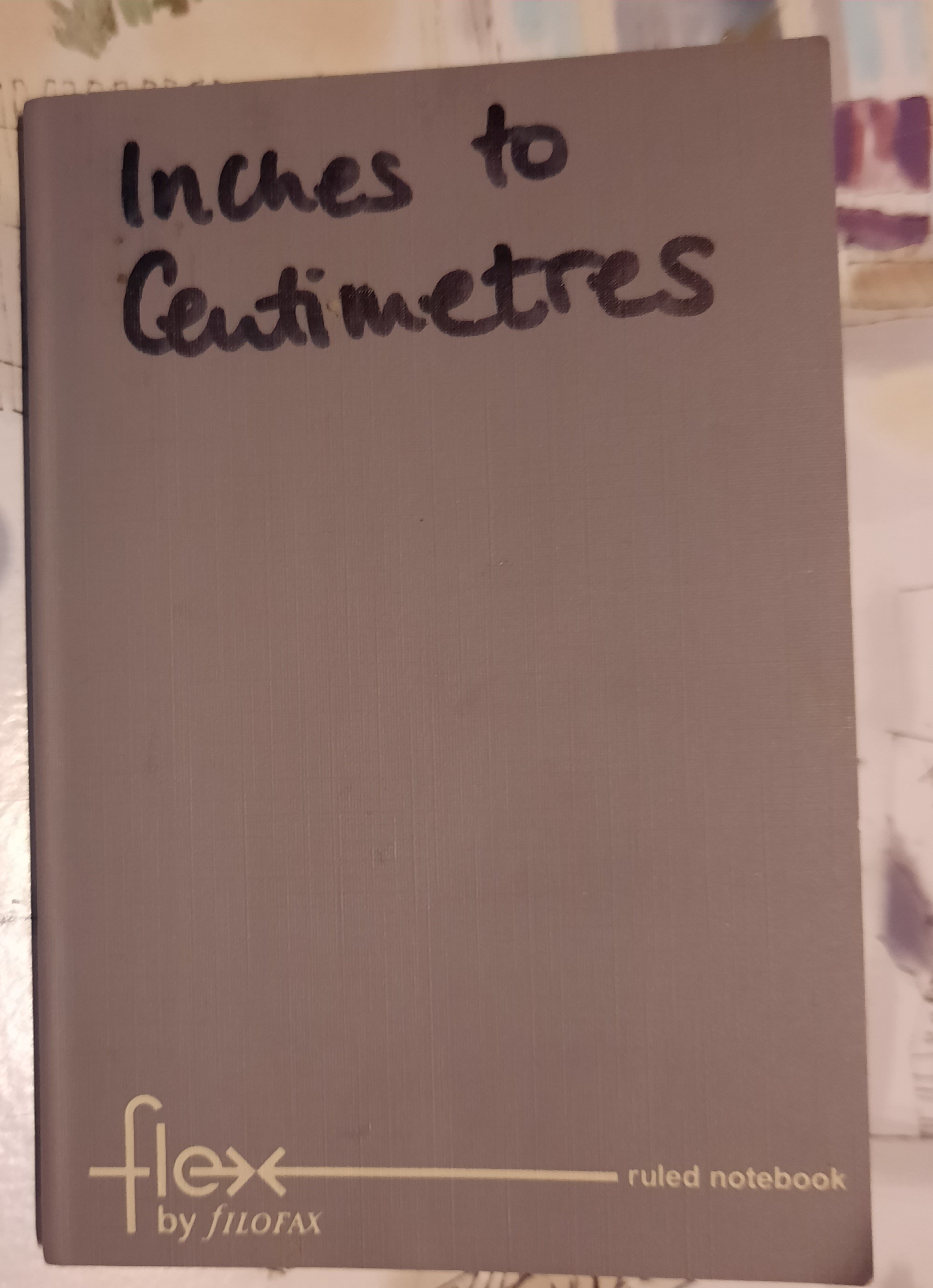 inches to centimetres conversion notebook