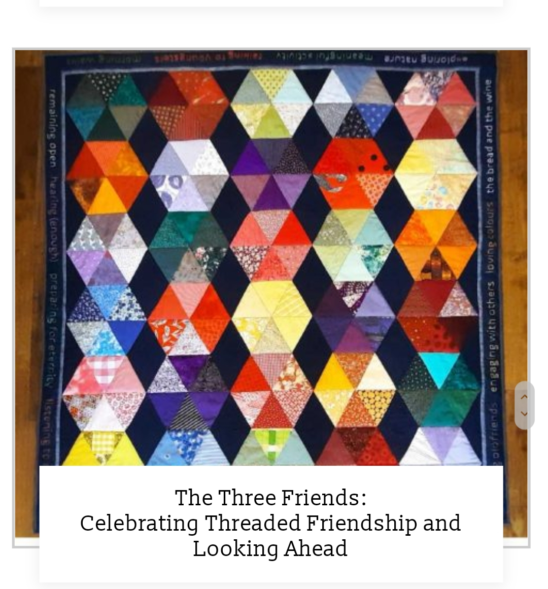 'Celebrating Threaded Friendship and Looking Ahead' quilt