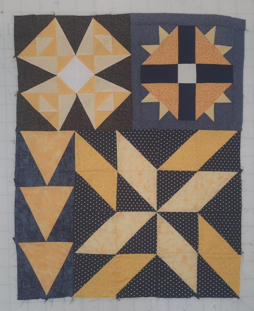 'Watch the Stars' quilt top assembly step 7