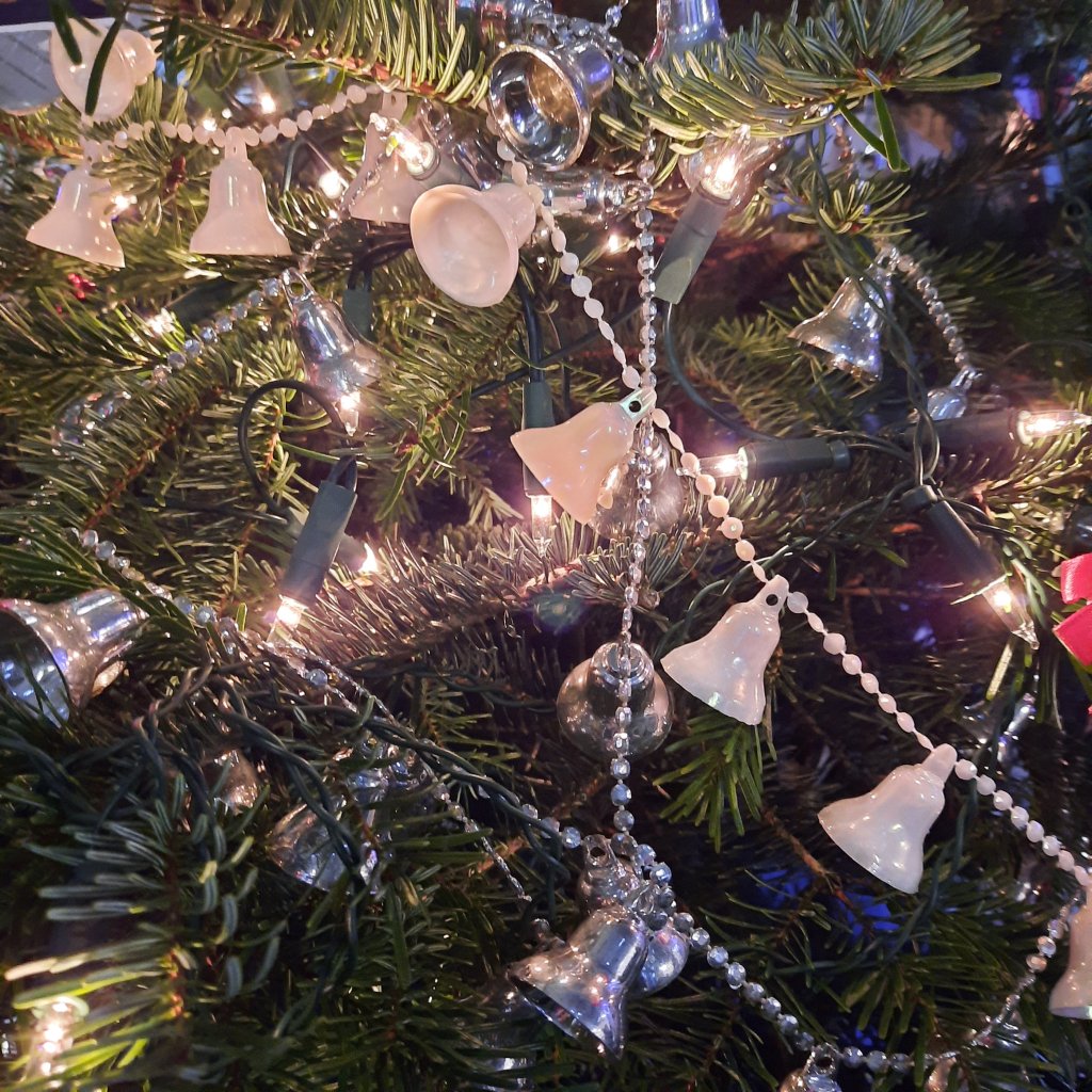 St Laurence-in-Thanet Changeringers tree at Adding decorations to my tree at the Christmas Tree Festival at St George's Ramsgate