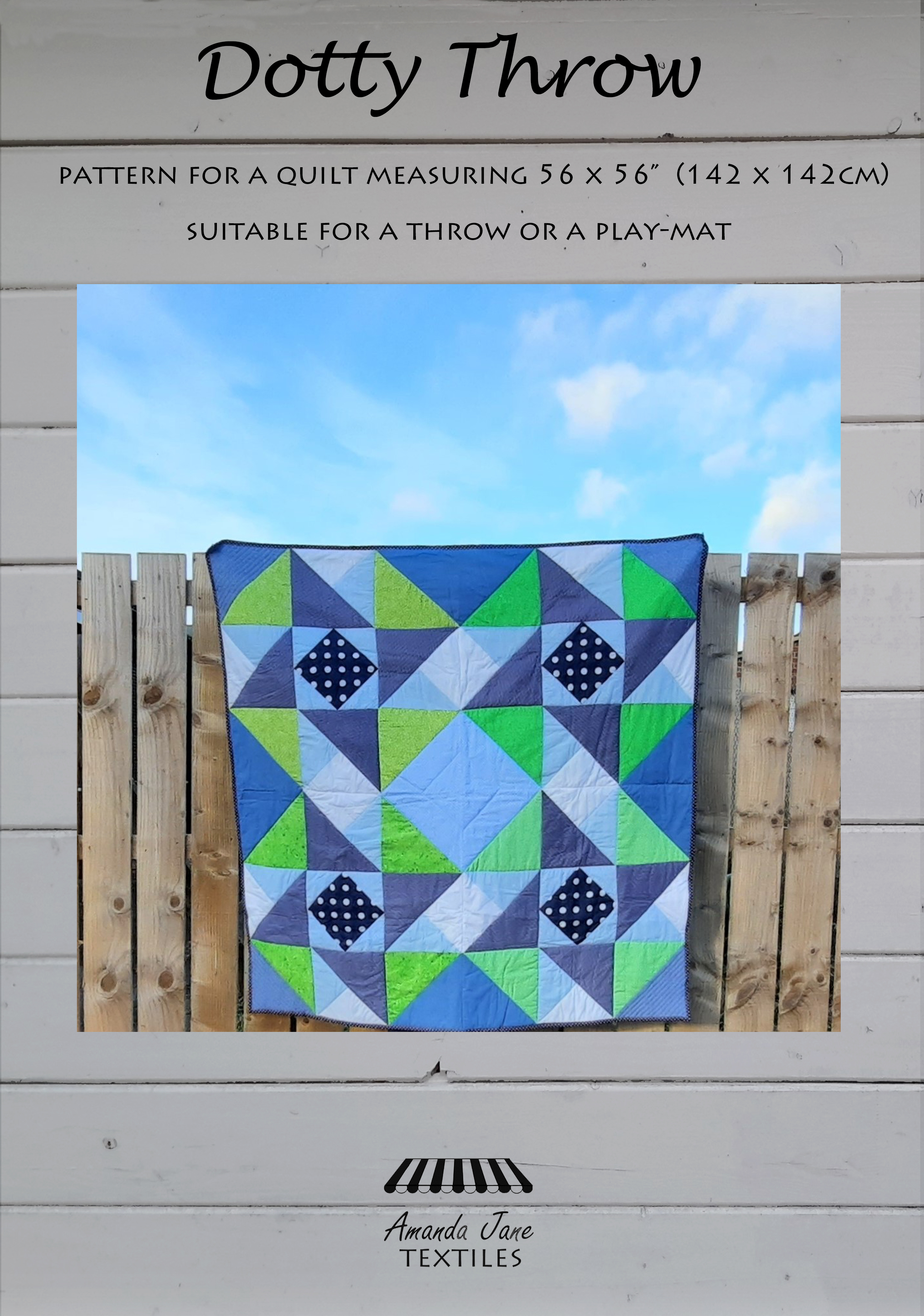 Dotty Throw quilt pattern by Amanda Jane Textiles