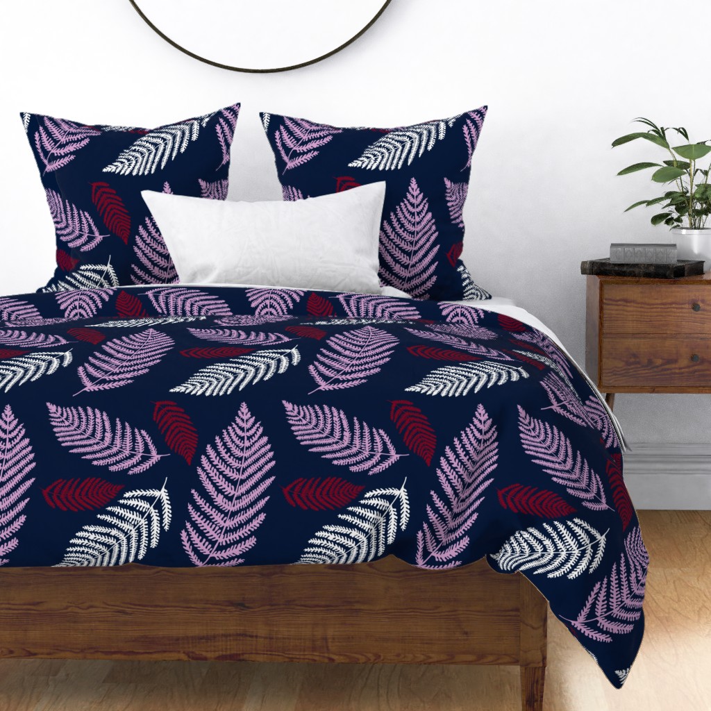 Midnight ferns on a duvet cover.jpg