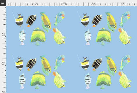 Fish tea towel x four