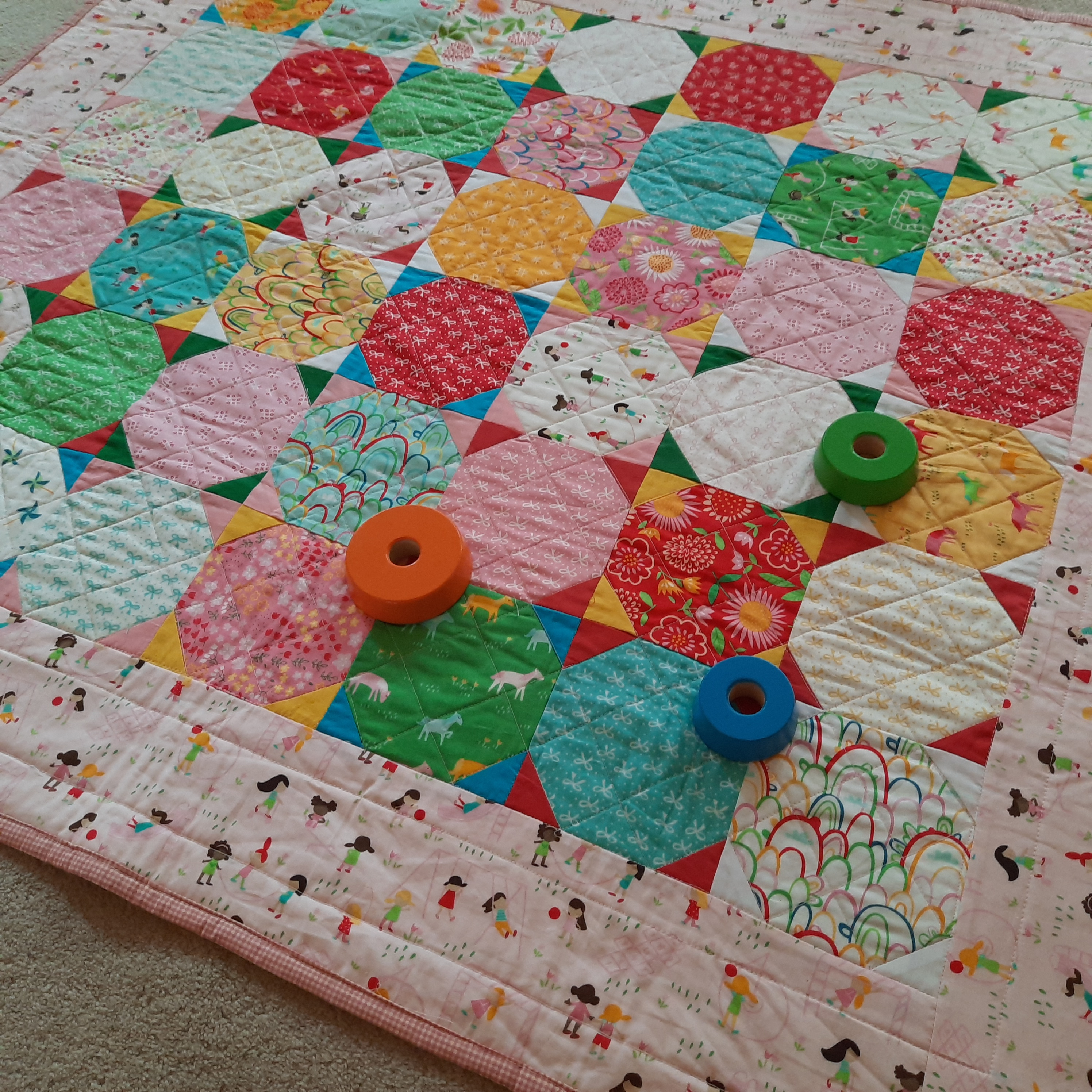 A playmat quilt, 'Playtime' by Amanda Jane Textiles