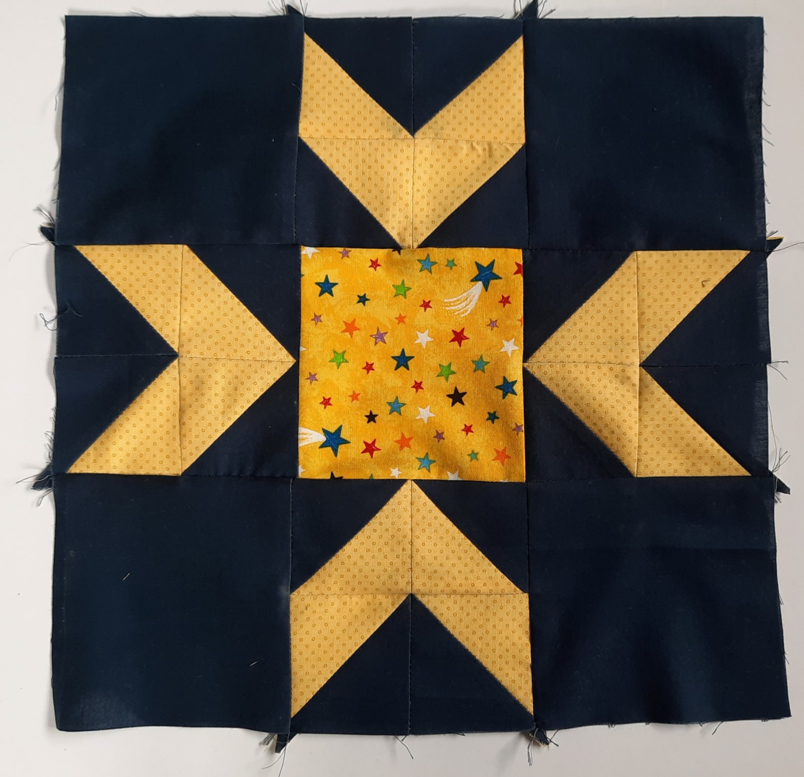 'Watch the Stars' mystery quilt, May block, step 11, finished block
