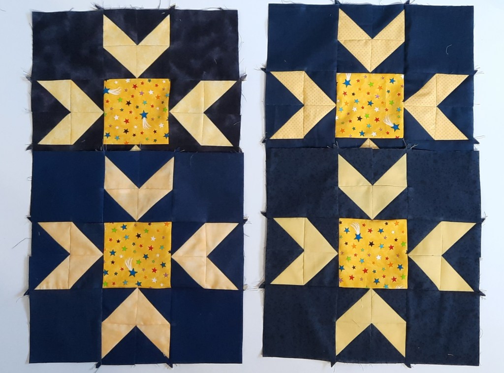 'Watch the Stars' mystery quilt, May block, set of four blocks