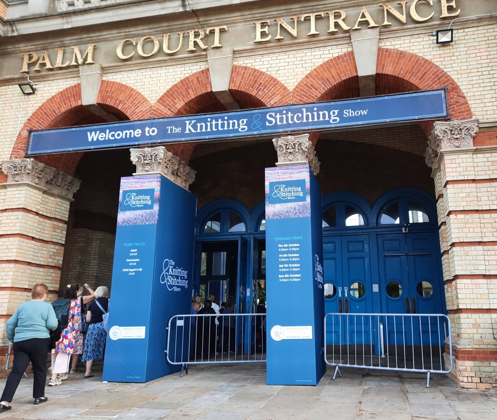 Entrance to the Knitting and Stitching Show 2023 at Alexandra Palace, London