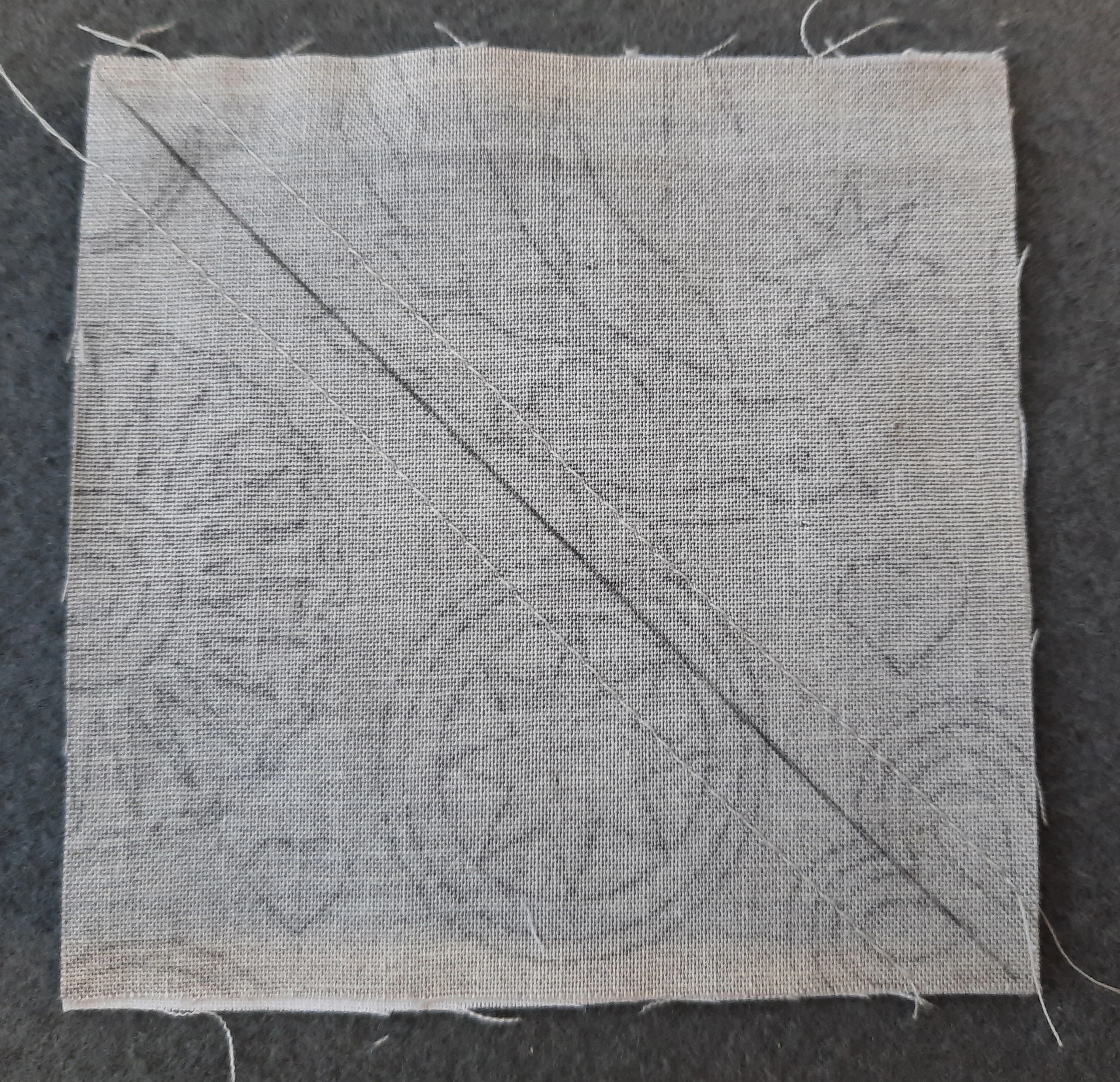 Making a half-square triangle block