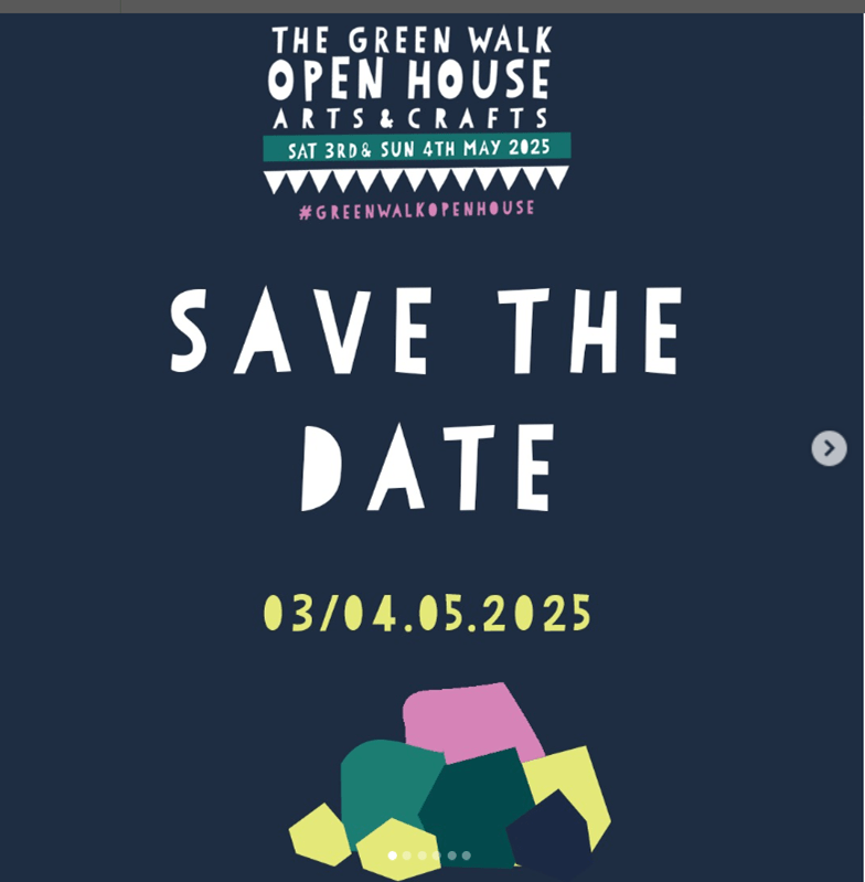 Poster for Green Walk Arts & Crafts Event 2025