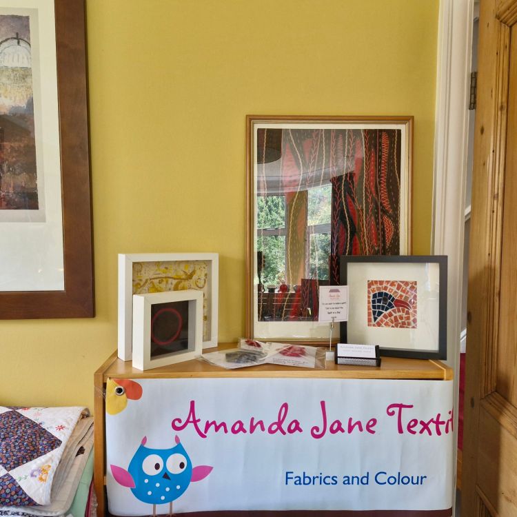 Art textiles on show  at the Green Walk Open Houses Arts & Crafts Event 2025, Manchester