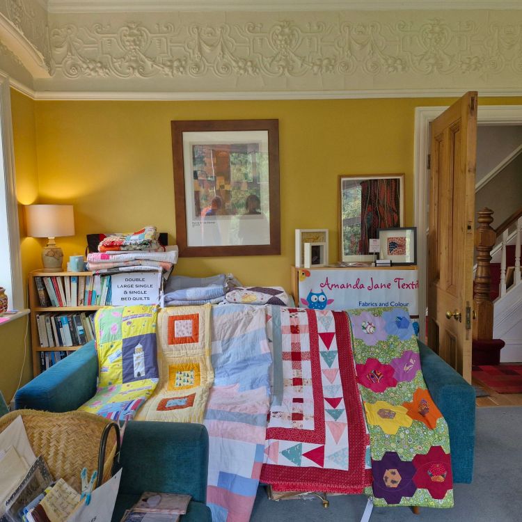 quilts on show  at the Green Walk Open Houses Arts & Crafts Event 2025, Manchester