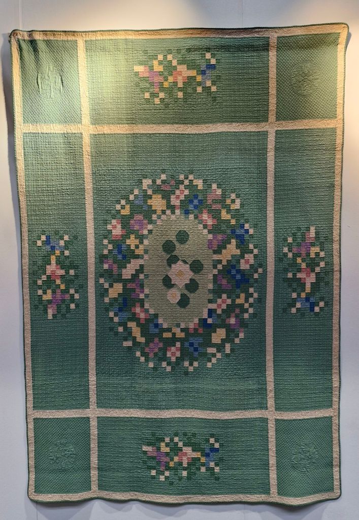 'Cross Stitch Garden, made by Mrs Elaine Wilson, Sturgeon, Kentucky, from the International Quilt Museum, Nebraska, USA