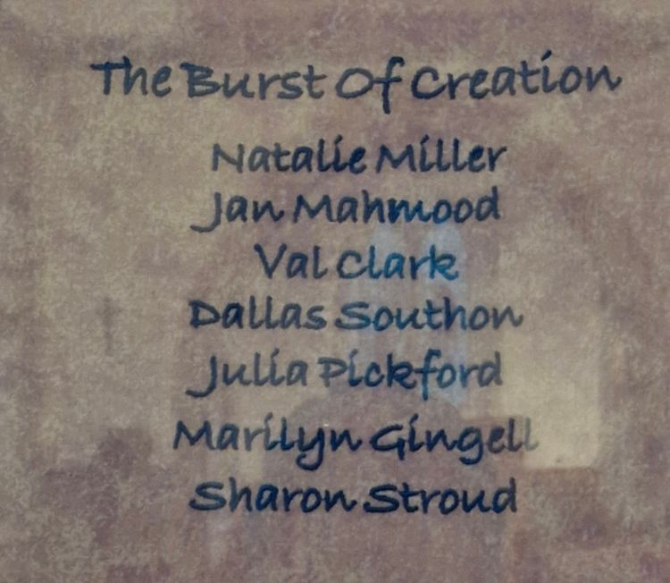 List of makers who contributed to the quilted wall-hanging in the church of St Mary the Virgin, Fordwich, photograph by Amanda Jane Ogden