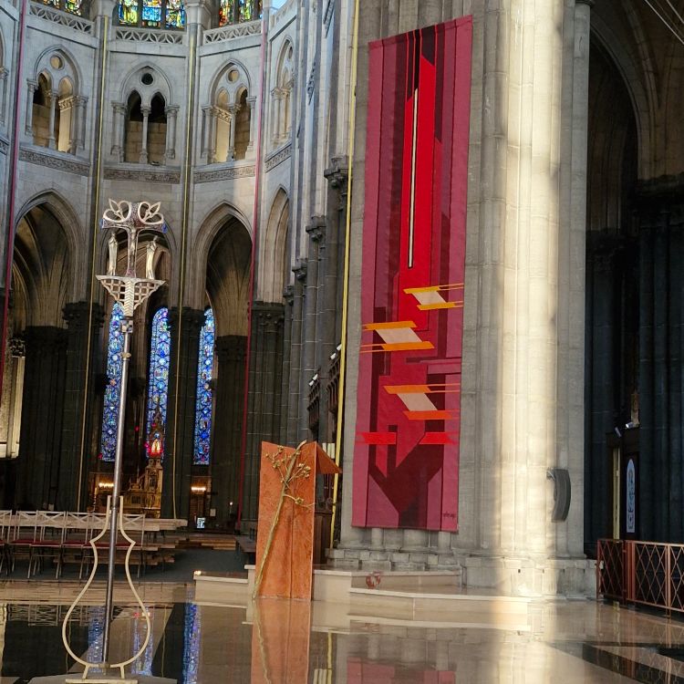 Tapestry by Yves Millecamps in the Cathedral of Notre-Dame-de-la-Treille, Lille, photo by Amanda Jane Ogden