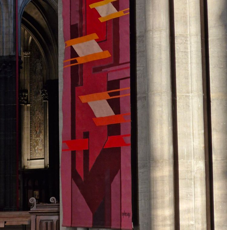 Detail of the tapestry by Yves Millecamps in the Cathedral of Notre-Dame-de-la-Treille, Lille, photo by Amanda Jane Ogden