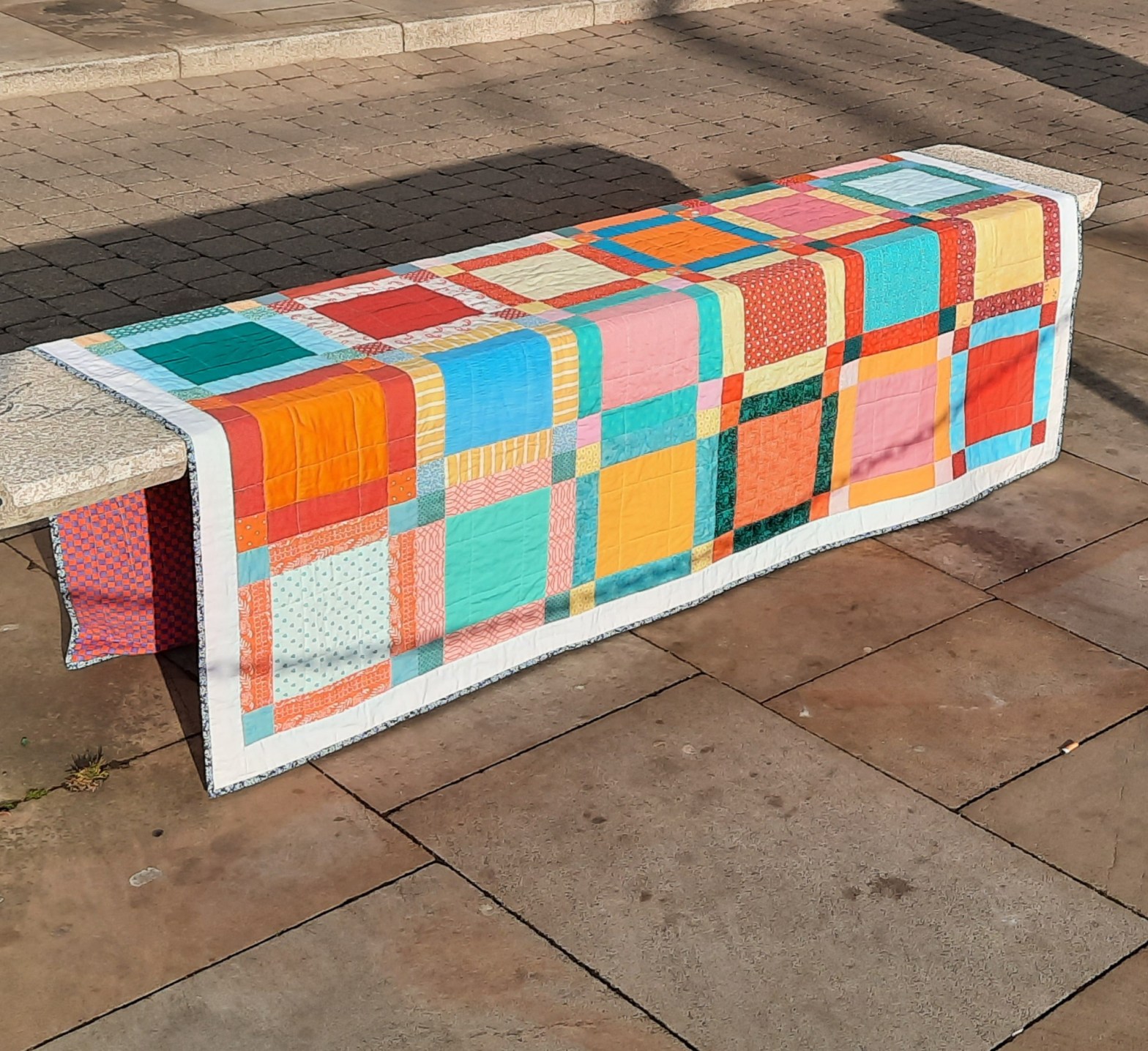 'Happy Scrappy Squares' quilt by Amanda Jane Textiles