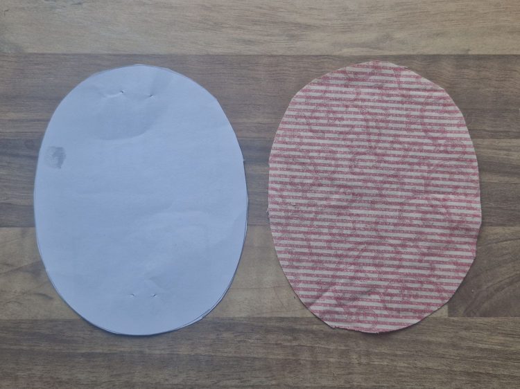 Paper template and fabric piece