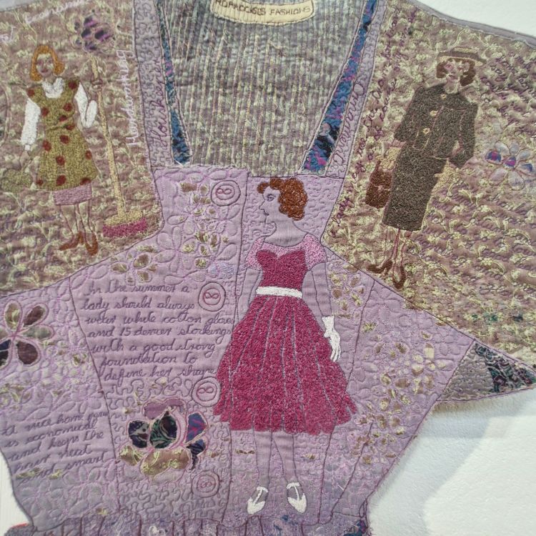 'Lilac Dress' (detail) by Val Jackson, 2014, the Quilters' Guild Collection